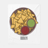 ナチョス漫画イラストレーション フリースブランケット (正面)