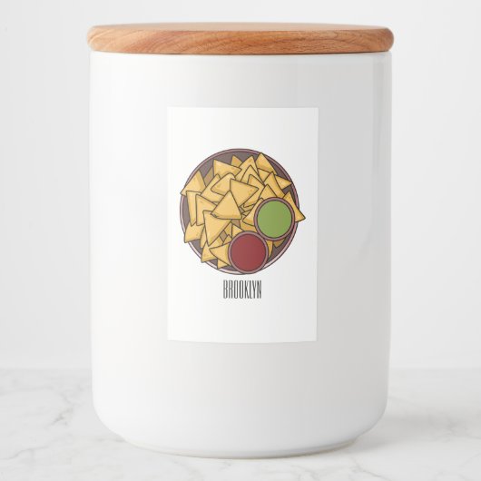 ナチョス漫画イラストレーション フードラベル (正面)