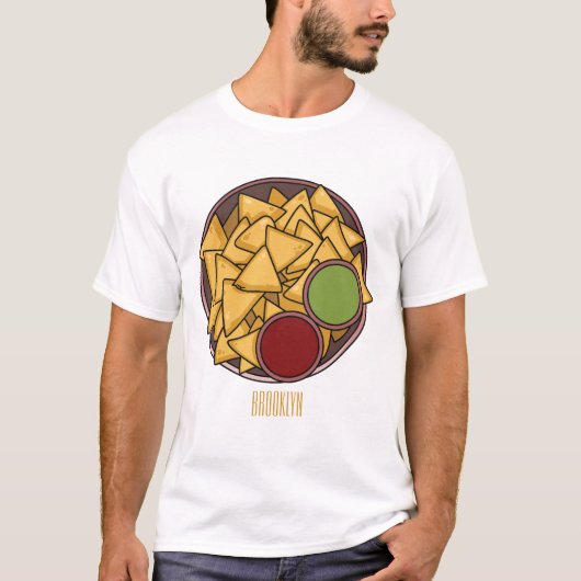 ナチョス漫画イラストレーション Tシャツ (正面)