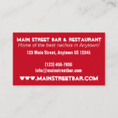 ナチョチップズチーズナチョスバーレストランジャンクフード 名刺 (裏面)