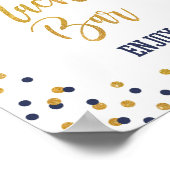 ナチョバーネイビー&金ゴールド卒業パーティーサイン ポスター (角)