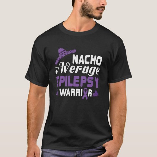 ナチョ平均てんかん戦士パープルリボンエピル Tシャツ (正面)