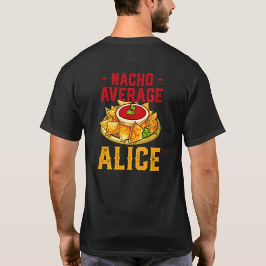 ナチョ平均アリスフード系名前ニックネーム ナッチョ Tシャツ (裏面)