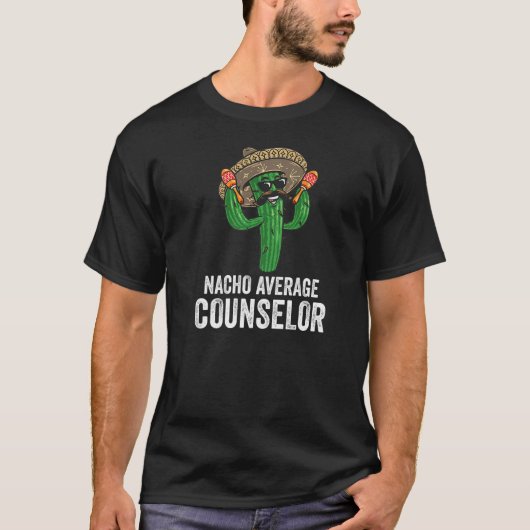 ナチョ平均カウンセラーおもしろいユーモアCactus Cinco D Tシャツ (正面)