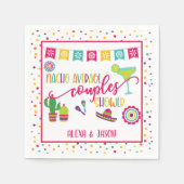 ナチョ平均カップルのシャワーナプキン – Wh スタンダードカクテルナプキン (正面)