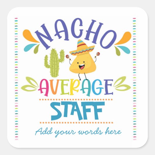 ナチョ平均スタッフシール スクエアシール (正面)