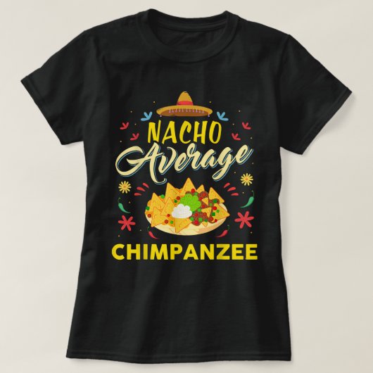ナチョ平均チンパンジー Tシャツ (デザイン正面)