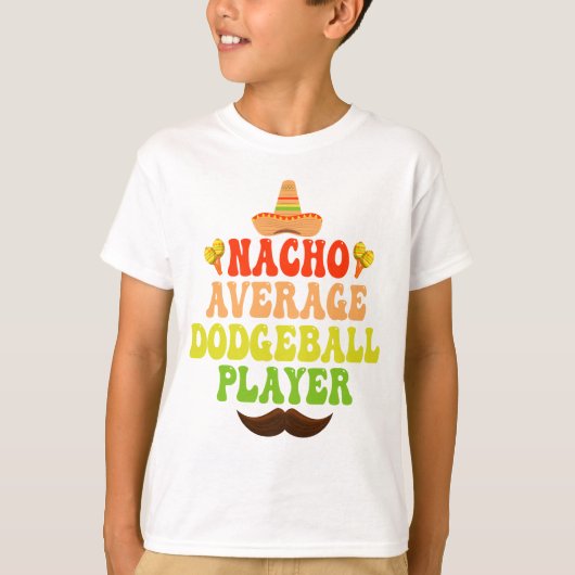 ナチョ平均ドッジボールおもしろい選手CInco De Mayo Tシャツ (正面)