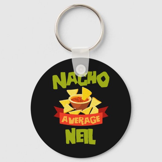 ナチョ平均ネイル面白い誕生日パーソナライズ キーホルダー (正面)