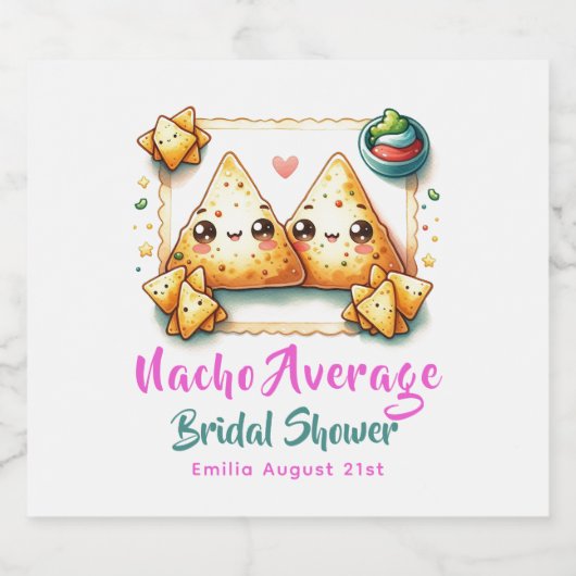 ナチョ平均フィエスタ!最後のパーティーブライダルシャワー スパークリングワインラベル (シングルラベル)