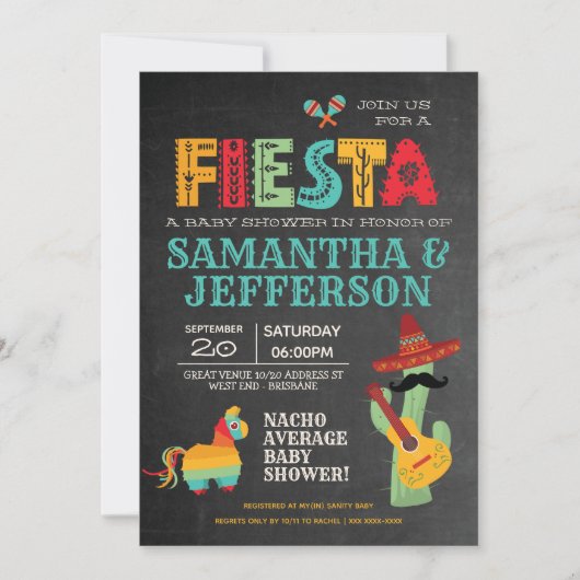 ナチョ平均メキシコニュートラルシャワー招待状 招待状 (正面)