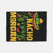 ナチョ平均モーガン名前をカスタムするシンコデマヨソム フリースブランケット (正面(横))