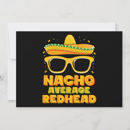 ナチョ平均レッドヘッドヘアメキシコCinco De Mayo 招待状 (正面)