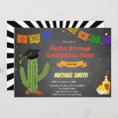 ナチョ平均卒業パーティーの招待状 サンキューカード (正面/裏面)