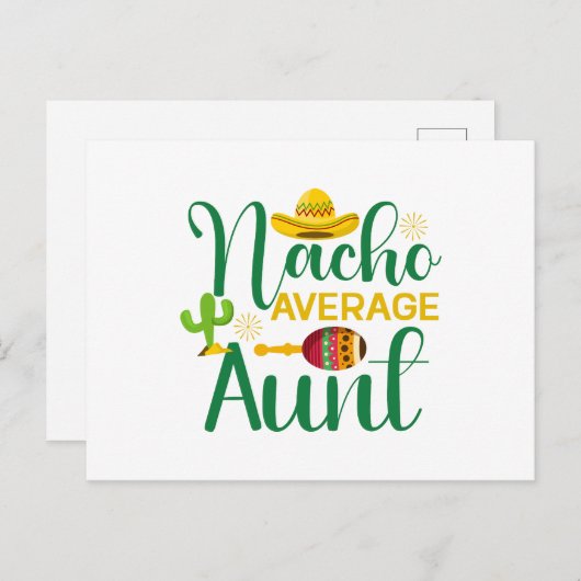 ナチョ平均叔母おもしろい ポストカード (正面/裏面)