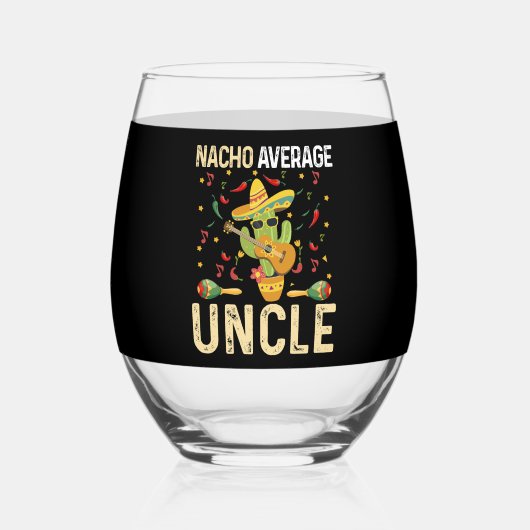 ナチョ平均叔父シンコデマヨメキシコソンブレロ ステムなしワイングラス (裏面)