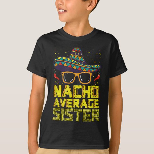 ナチョ平均姉妹新ビッグシスおもしろいシンコデマ Tシャツ (正面)