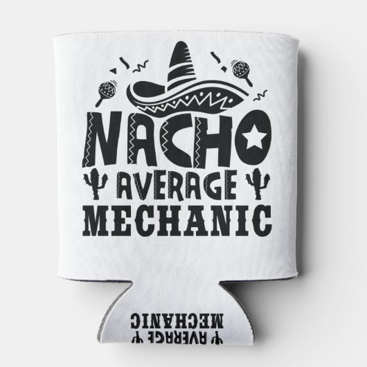 ナチョ平均整備士おもしろいオートリペアマンフィエスタ 缶クーラー (裏面)