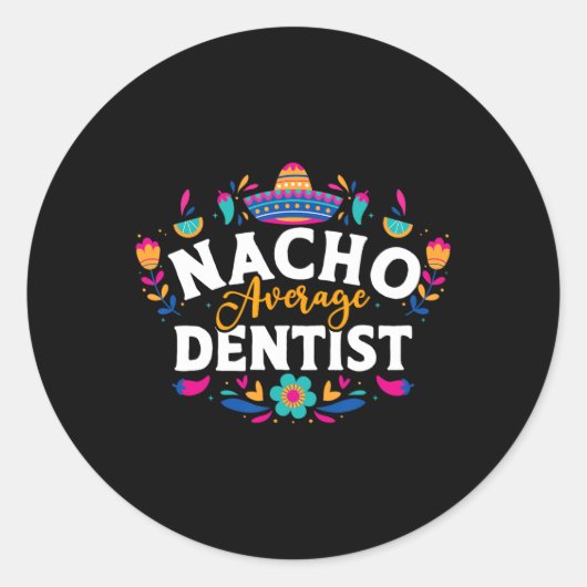 ナチョ平均歯科医Cinco De Mayo Mexican Matchi ラウンドシール (正面)