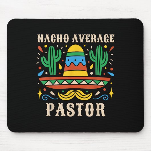 ナチョ平均牧師メキシおもしろいコ説教者レリギ マウスパッド (正面)