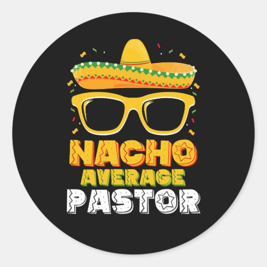 ナチョ平均牧師Cinco de Mayo ラウンドシール (正面)