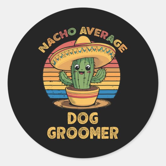ナチョ平均犬トリマーメキシコシンコデマヨフー ラウンドシール (正面)