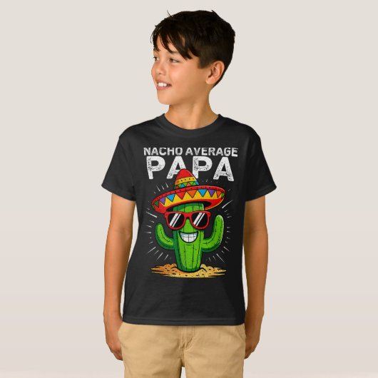 ナチョ平均的なパパ面白いシンコデマヨメキシコ Tシャツ (正面フル)