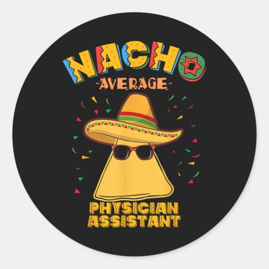ナチョ平均的な医師Istant Cinco De Mayo ラウンドシール (正面)