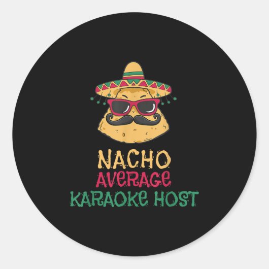 ナチョ平均的カラオケホストCinco De Mayo ラウンドシール (正面)