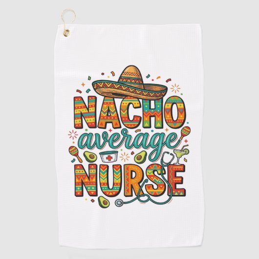 ナチョ平均看護師フィエスタベクターTシャツデザイン_1 ゴルフタオル (正面)