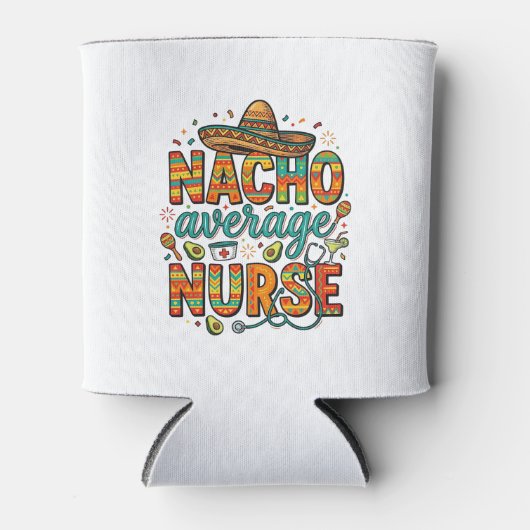 ナチョ平均看護師フィエスタベクターTシャツデザイン_1 缶クーラー (正面)