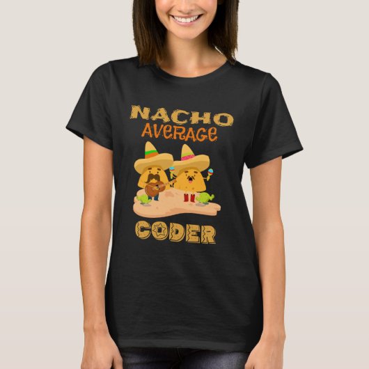 ナチョ平均符号器コンピュータ符号化ネルディギーク Tシャツ (正面)