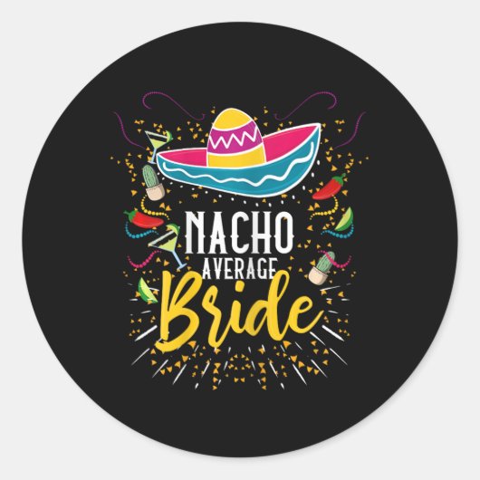 ナチョ平均花嫁Cinco De Mayoメキシコフェスタ ラウンドシール (正面)