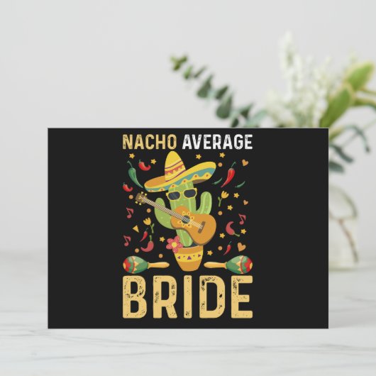 ナチョ平均花嫁Cinco De Mayo Mexican 結婚's 招待状 (スタンド正面)