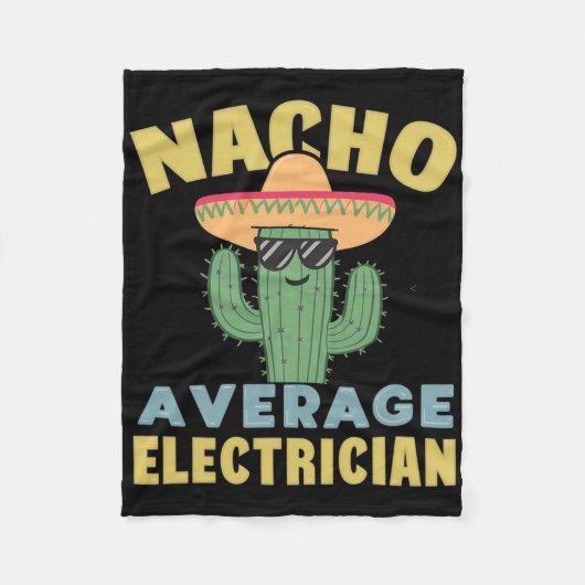 ナチョ平均電気技師Cinco De Mayo おもしろい Elec フリースブランケット (正面)