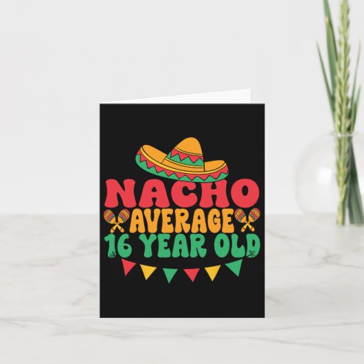 ナチョ平均16歳Cinco De Mayo 16誕生 カード (正面)