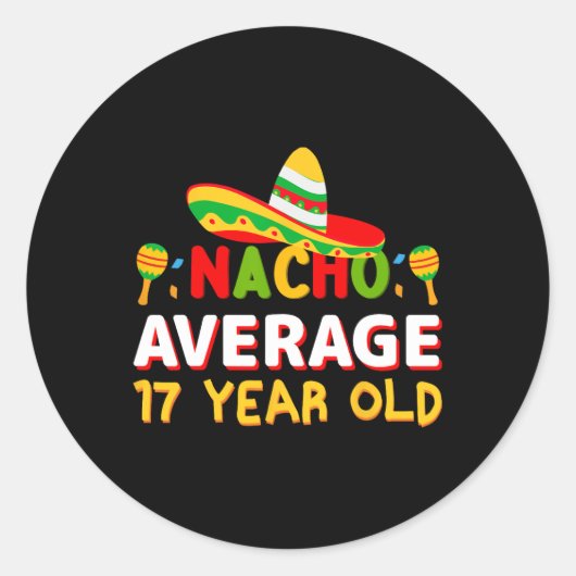 ナチョ平均17歳Cinco De Mayo 17誕生 ラウンドシール (正面)