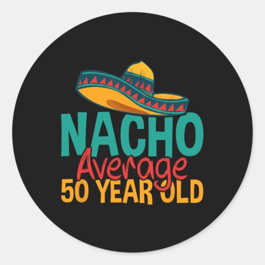 ナチョ平均50歳Cinco De Mayo50誕生 ラウンドシール (正面)