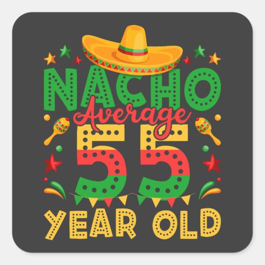 ナチョ平均55歳Cinco de Mayo スクエアシール (正面)