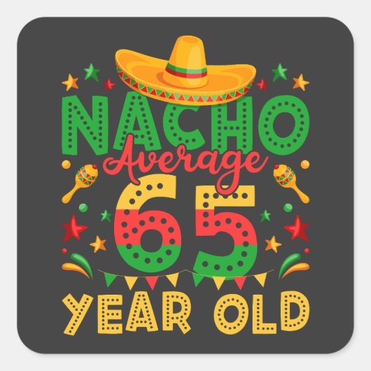 ナチョ平均65歳Cinco de Mayo スクエアシール (正面)