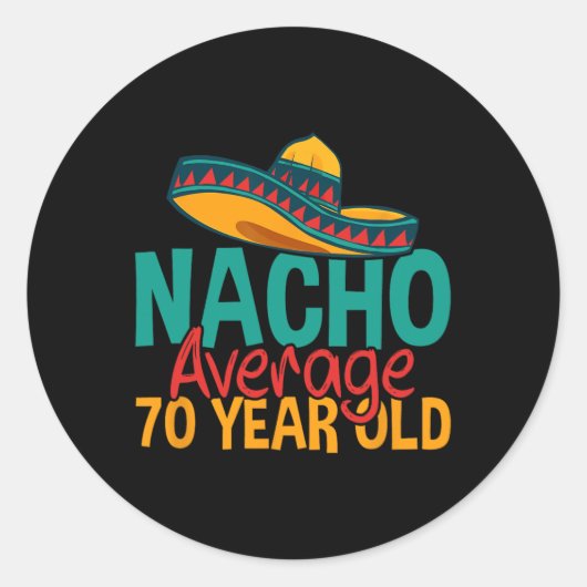 ナチョ平均70歳Cinco De Mayo70誕生 ラウンドシール (正面)
