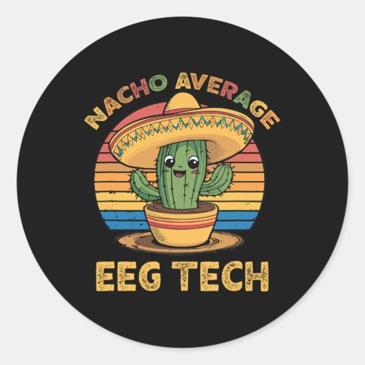 ナチョ平均EegテックメキシコCinco De Mayo Techn ラウンドシール (正面)