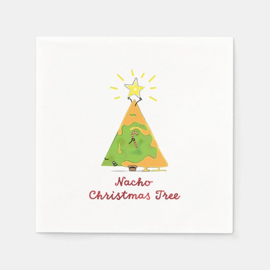 ナチョ・クリスマスツリー スタンダードカクテルナプキン (正面)