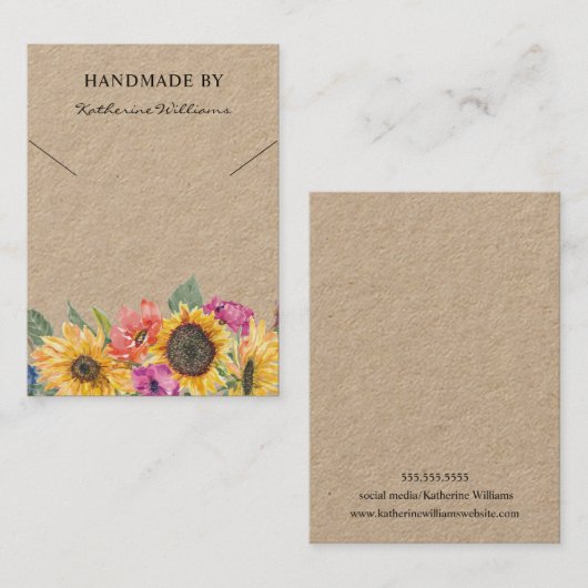 ナックレース表示カード |ひまわりフローラ 名刺 (正面/裏面)