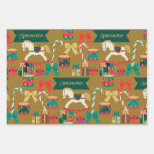 ナック伝統的ラッカーサンタトイズ ラッピングペーパーシート (正面3)