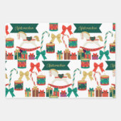 ナック伝統的ラッカーサンタトイズ ラッピングペーパーシート (正面)