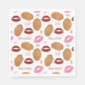 ナッグス&キスバレンタインパターンナゲットリップ スタンダードランチョンナプキン (正面)