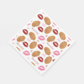 ナッグス&キスバレンタインパターンナゲットリップ スタンダードランチョンナプキン (角)