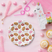 ナッグス&キスXOXOリップパターンバレンタイン ペーパープレート (パーティー)