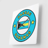 ナッサウバハマ スクエア壁時計 (傾斜)